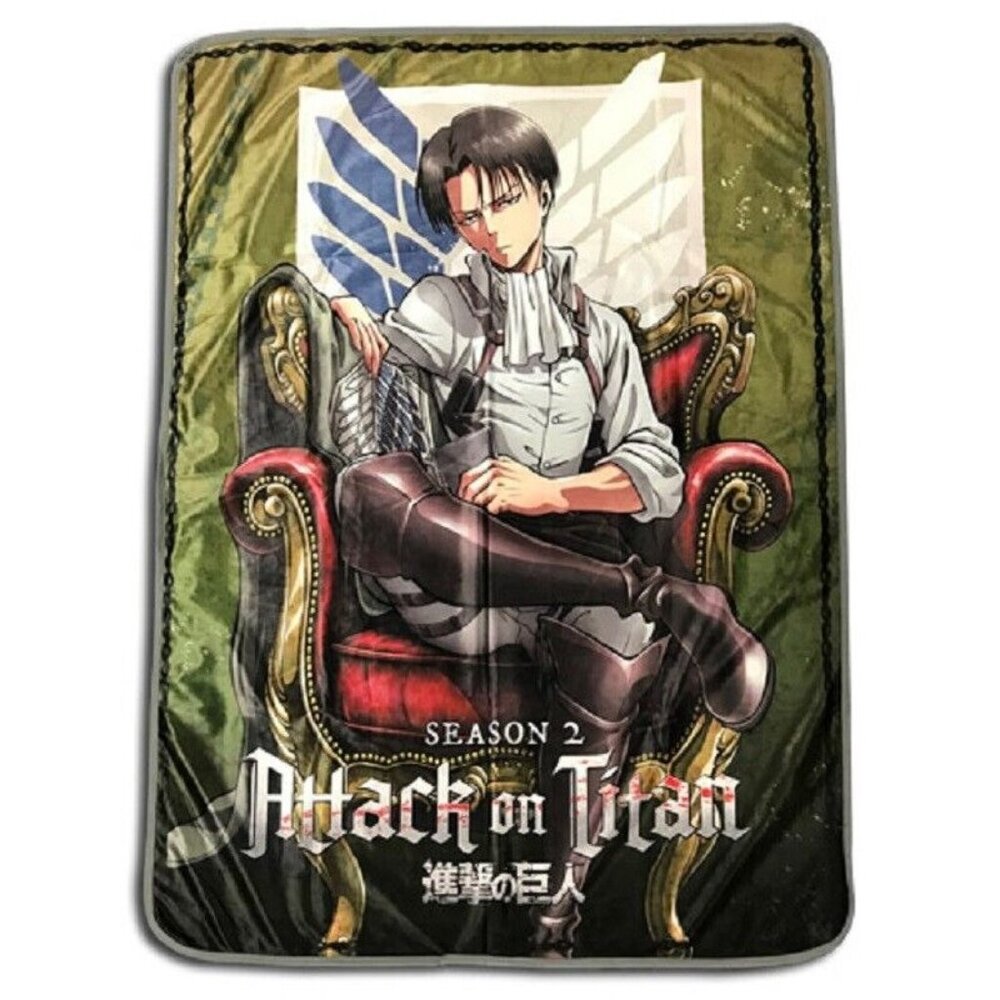 New Anime Attack on Titan Levi Ackerman Season 2 Fleece Throw Gift Blanket Manga